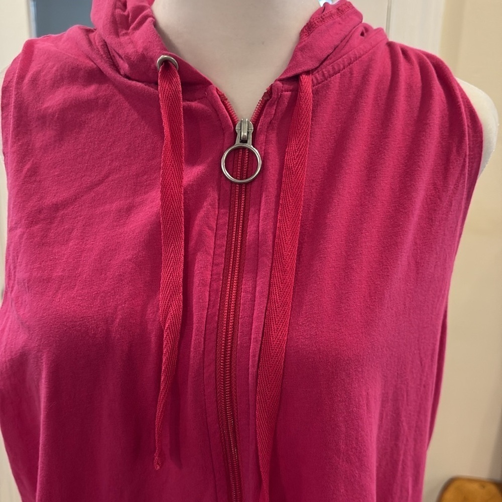 Croft & Barrow Pink Sleeveless Hooded cover-up - Picture 2 of 9